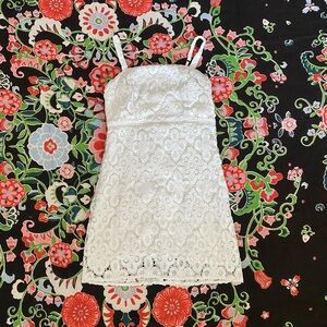 Hollister Floral White Lace Dress